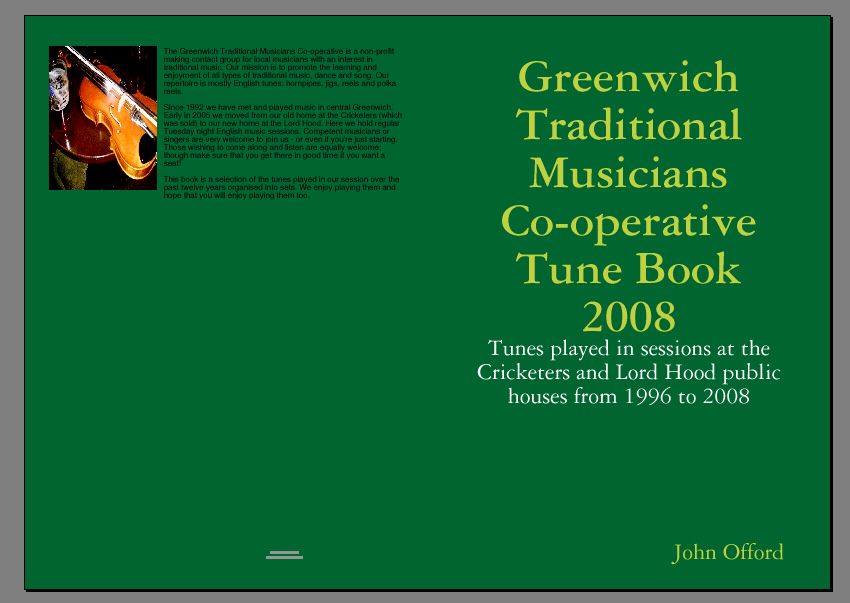 Cover of the book, Greenwich Traditional Musicians Cooperative Tune Book 2008